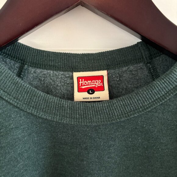 Homage Mens Go-To Crewneck Sweatshirt | Size Large | Green - Picture 3 of 3